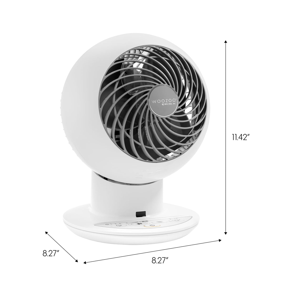 WOOZOO - Compact Globe Oscillating Fan w/ Remote - 5 Speed - White