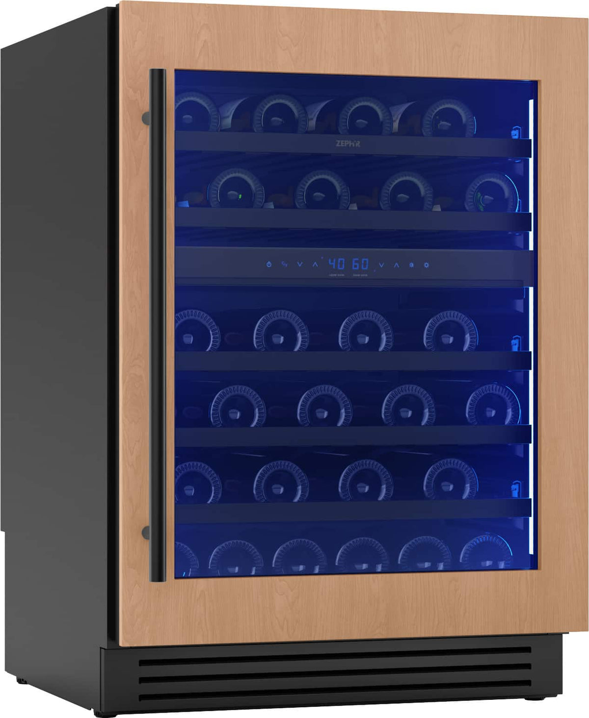 Zephyr - Presrv 24 in. 45-Bottle Dual Zone Panel-Ready Wine Cooler - Panel Ready + Glass