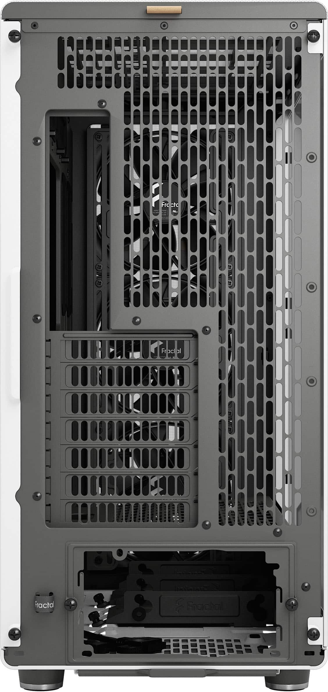 Fractal Design - North XL Chalk White Chassis with Oak Front and Clear TG Side Panel Mid-Tower PC Case - White