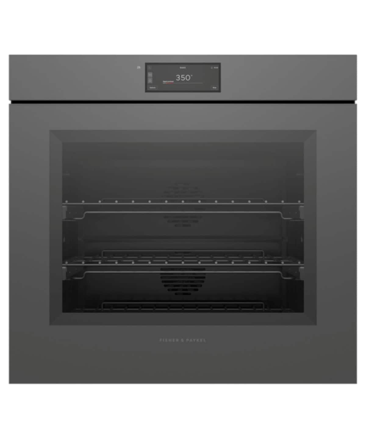 Fisher & Paykel - 30" 3 Cu. Ft. Single Combination Steam Oven, 6.8" Touchscreen, Handleless- Minimal Grey - Gray