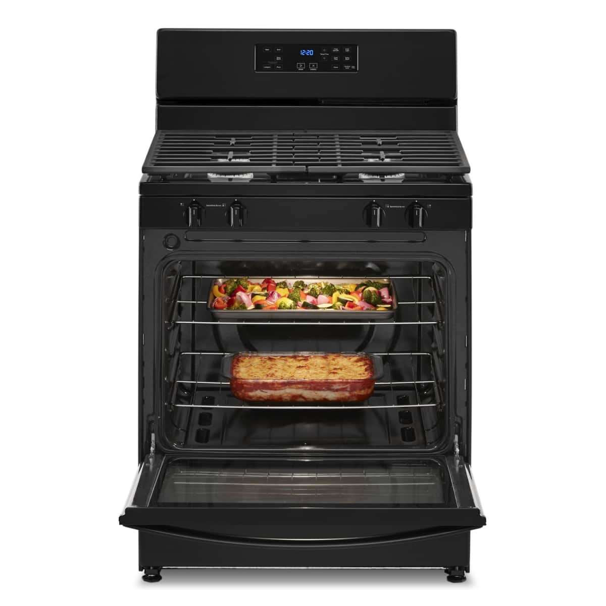 Whirlpool - 30 in. Wide 4 burners 5.1 cu. ft. Freestanding Gas Range with Broiler Drawer - Black