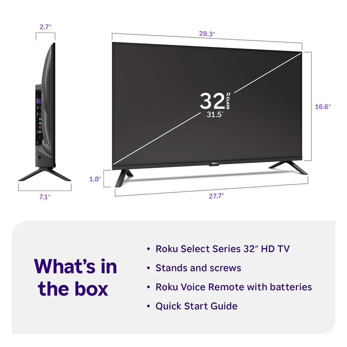 Roku - 32" Class Select Series HD (720p) LED Smart RokuTV (2026)