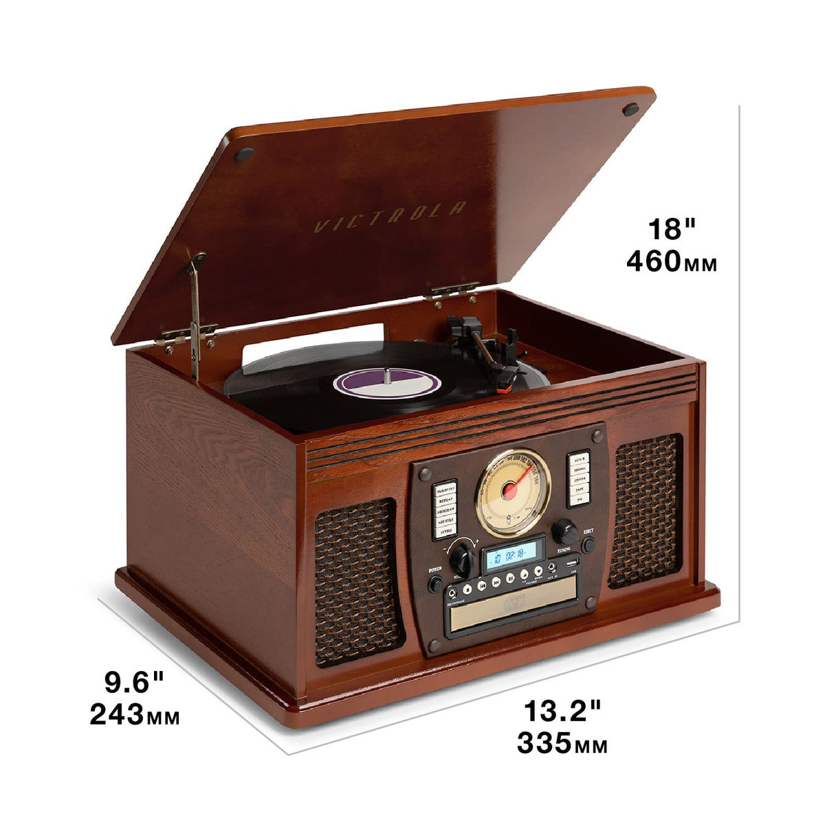 Victrola - Navigator 8-in-1 Classic Bluetooth Record Player with Turntable - White