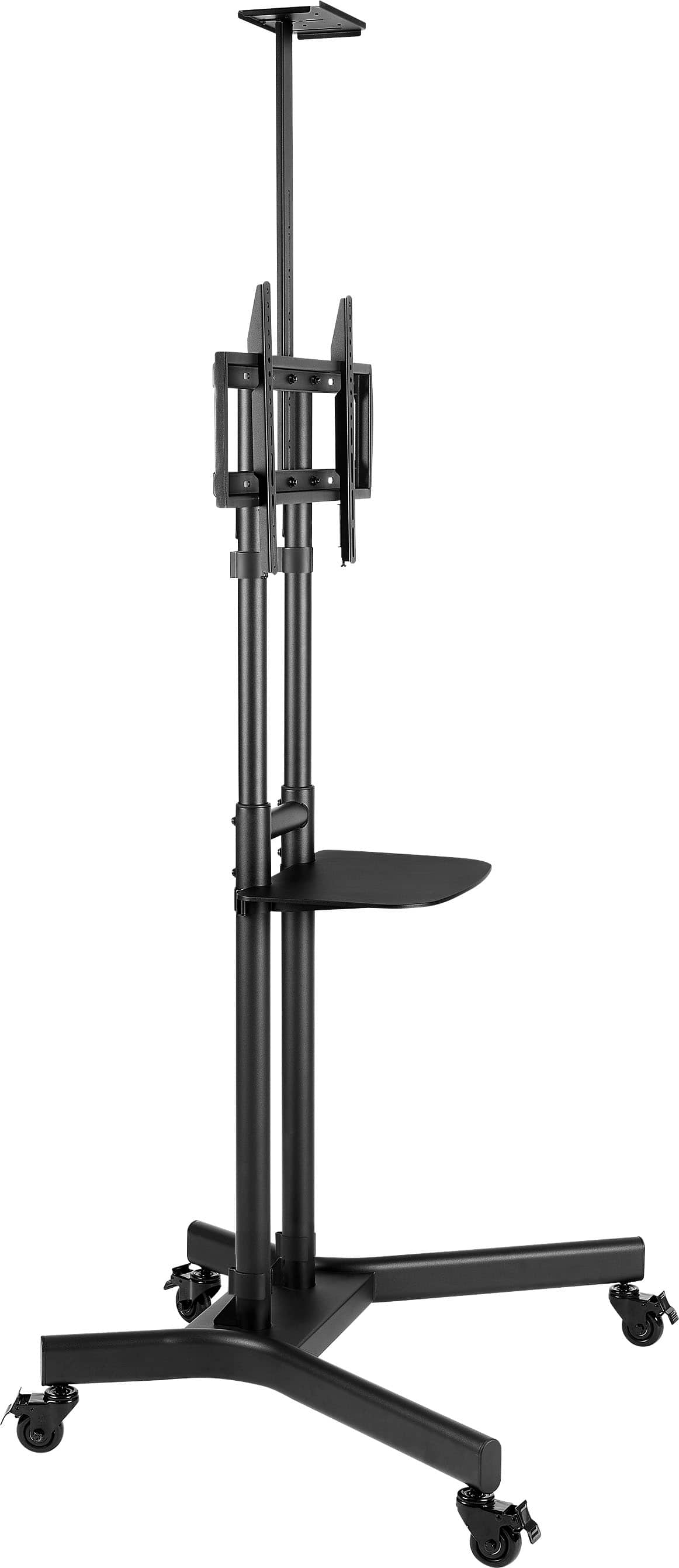 Insignia™ - Mobile TV Cart with Shelves for Most 32-90" TVs - Black
