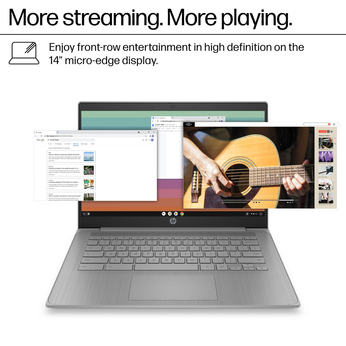 HP - 14" Chromebook - Intel Celeron N4500 2021 - 4GB Memory - 64GB eMMC - Modern Grey