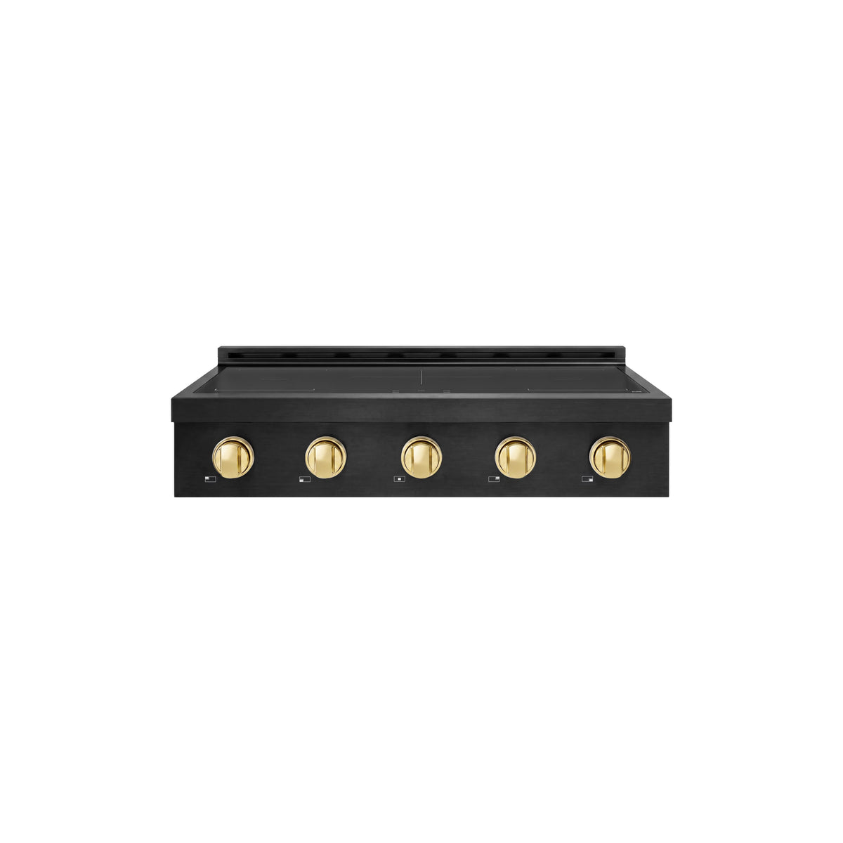 ZLINE - Autograph 36 in. Paramount Built-in Induction Rangetop with 5 Element Cooktop in Black Steel & Polished gold Accents - Black Stainless Steel