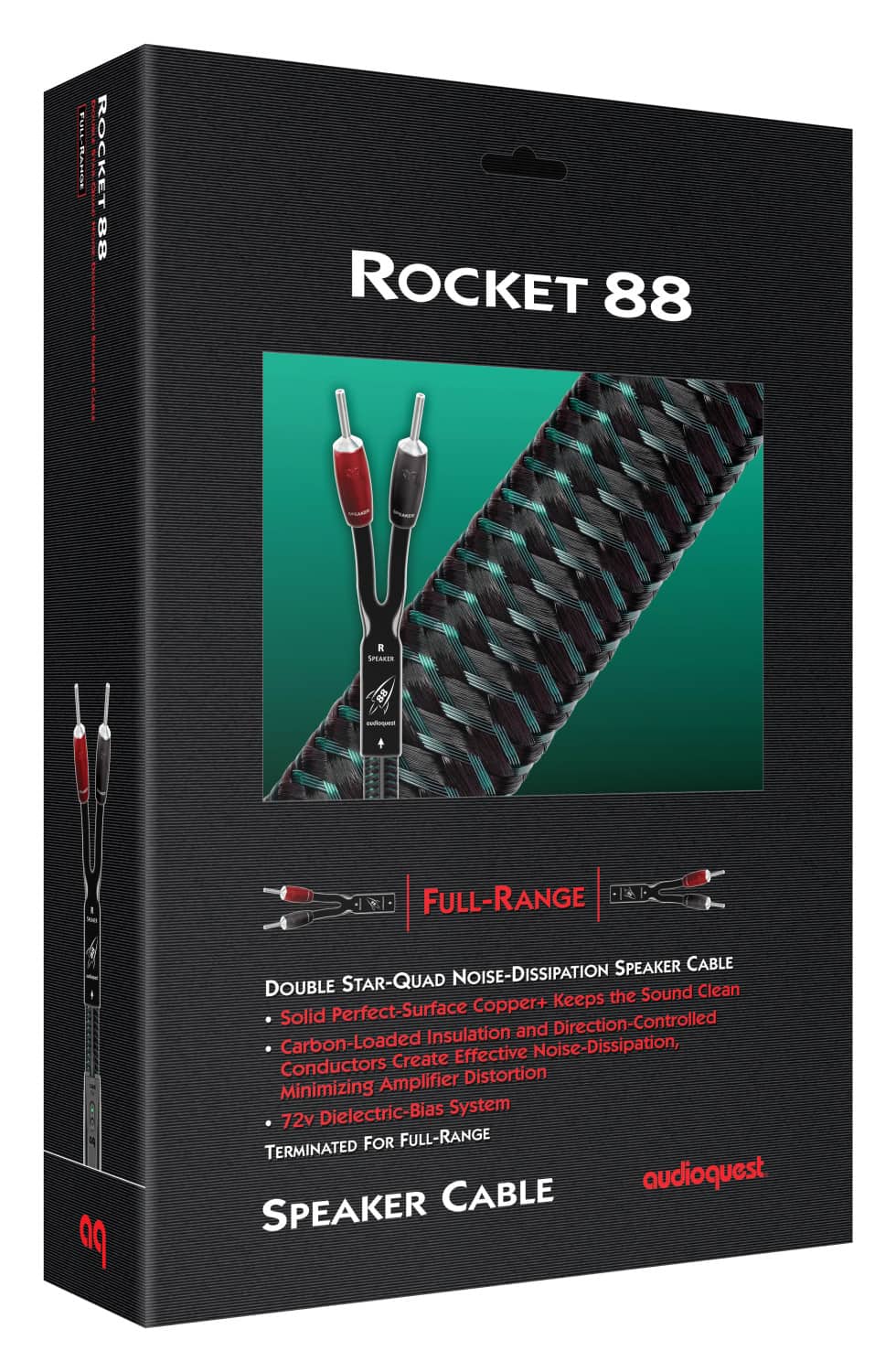 AudioQuest - Rocket 88 12' Speaker Cable with Banana > Banana - Green on Black