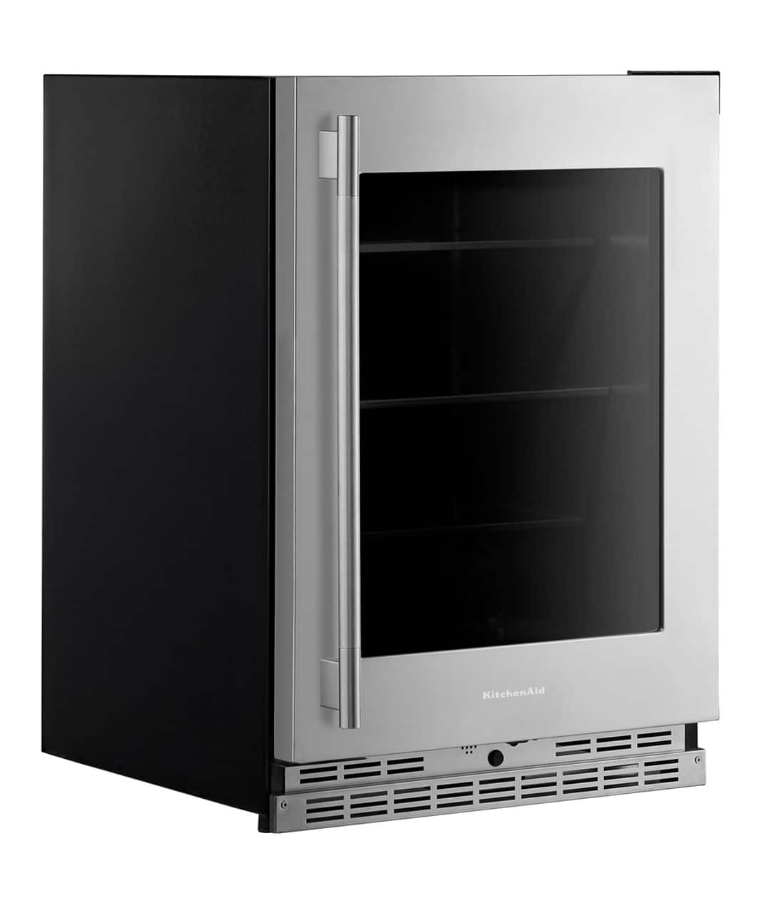 KitchenAid - 5.2 Cu. Ft. Undercounter Refrigerator with Glass Door and Shelves with Metallic Accents - PrintShield Stainless Finish