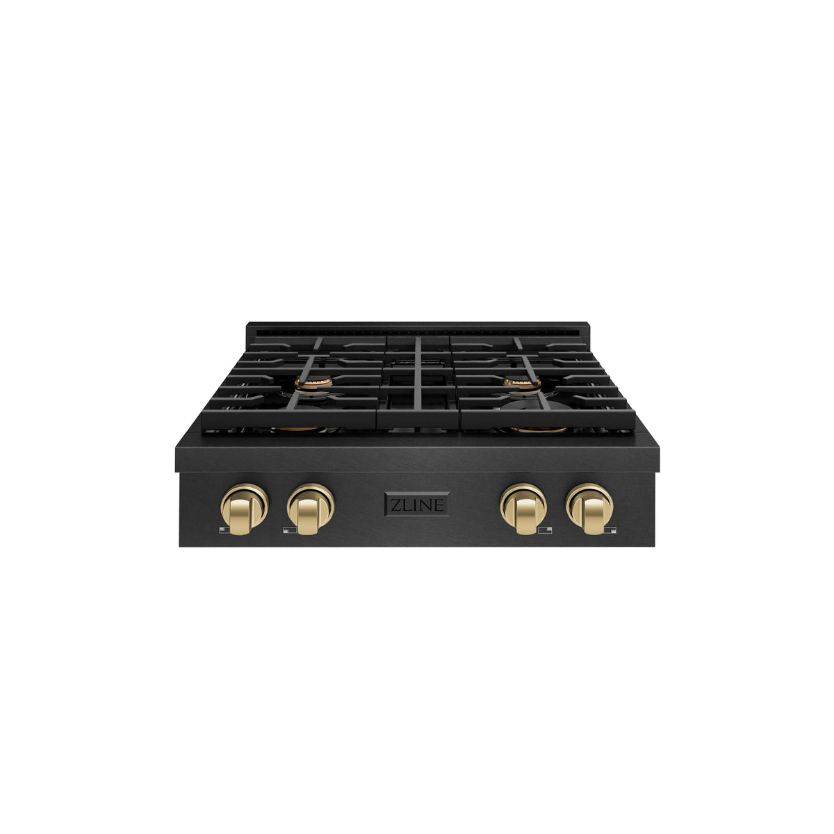 ZLINE - 30 in. Wide 4 Burner AutographParamount Gas Rangetop in Black Satin Stainless Steel with Bronze Accents (SRTBSZ-30-CB) - Black Satin Stainless Steel