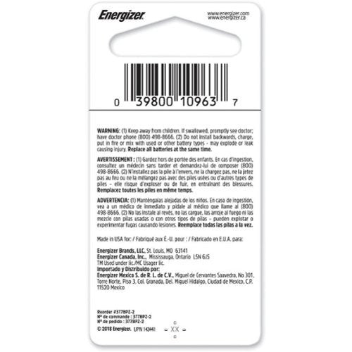 Energizer - 377 Batteries (2 Pack), Silver Oxide Button Cell Batteries