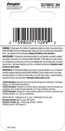 Energizer - 357/303 Batteries (3 Pack), Button Cell Batteries
