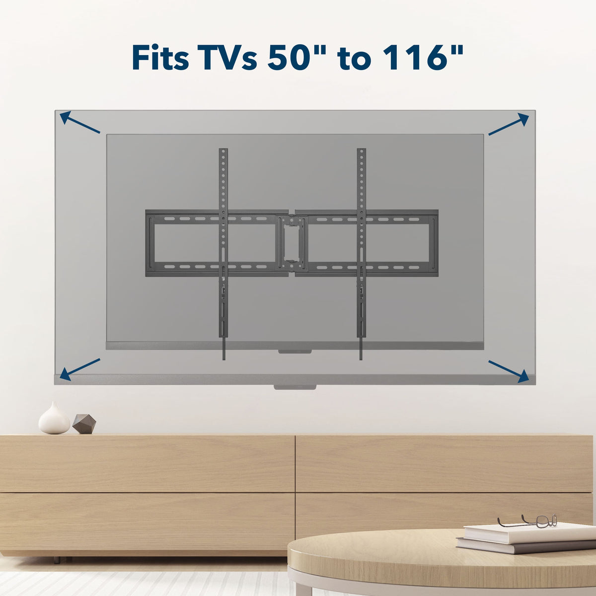 Insignia™ - Extra Large Fixed TV Wall Mount for Most 50"–116" TVs, Up to 230 lbs - Black