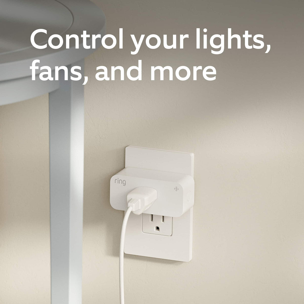 Ring - Smart Plug-Control lights and other devices, set routines, activated by motion, Amazon Sidewalk, no base station needed - White