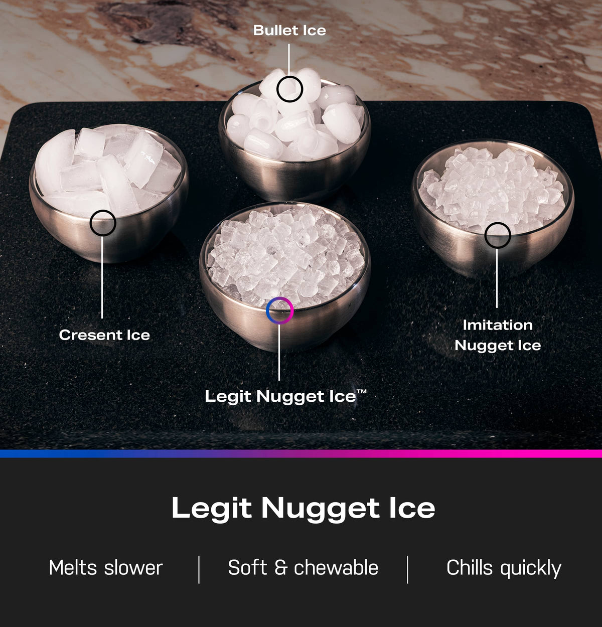 GE Profile - Opal Nugget Ice Maker with Rapid Ice Production - Black Stainless Steel