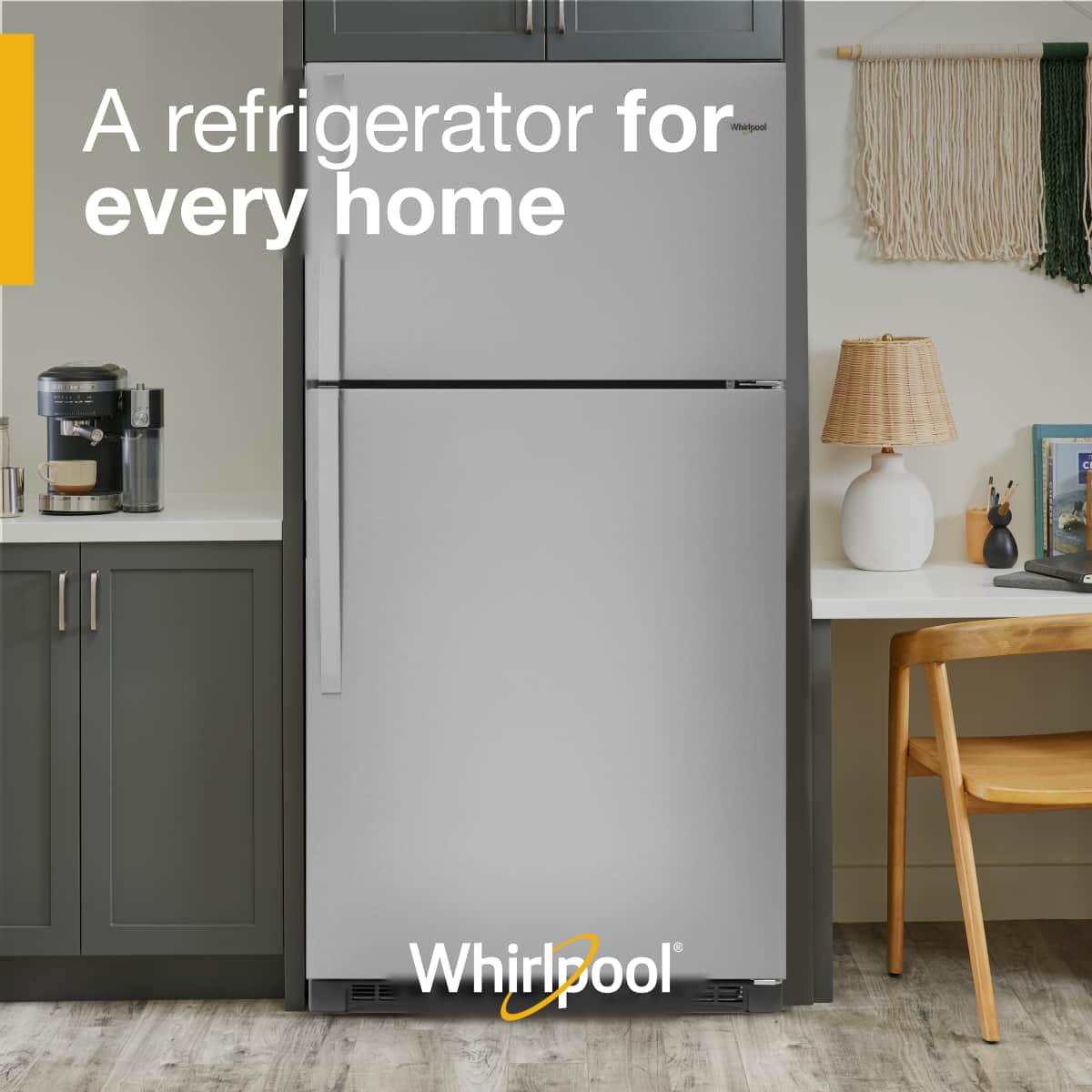 Whirlpool - 20.5 Cu. Ft. Top-Freezer Refrigerator - Fingerprint Resistant - Stainless Steel