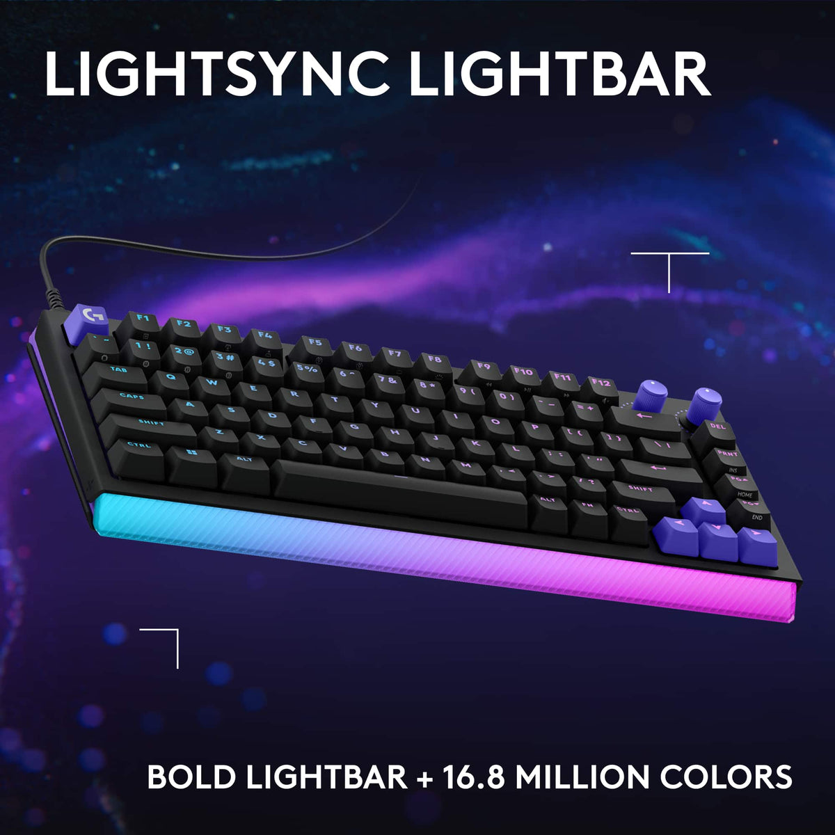 Logitech - G512 X 75 Tenkeyless DUAL SWAP Hot-Swappable TMR Analog / Mechanical Gaming Keyboard for PC, Mac with LIGHTSYNC RGB - Black