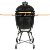 Coyote - Asado Charcoal Smoker with Cart and Side Shelves - Black