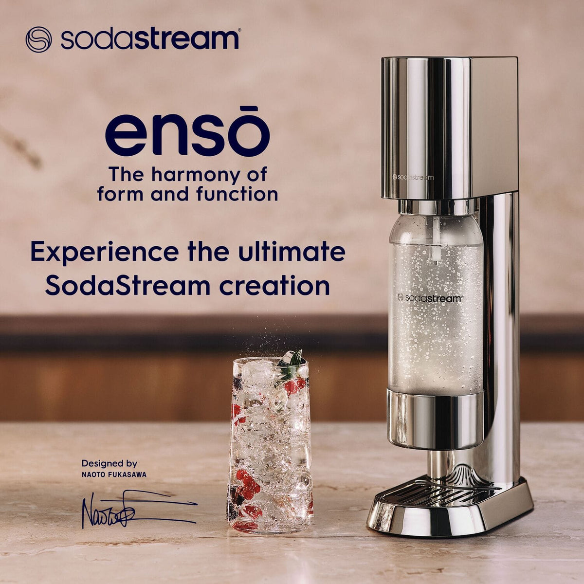 SodaStream - Enso Sparkling Water Maker Starter Kit - Silver