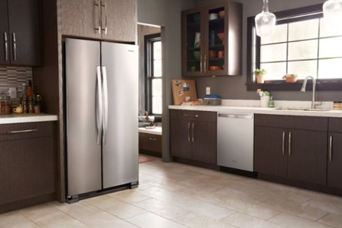 Whirlpool - 33 in. Wide 21.7 cu. ft. Side-by-Side Refrigerator - Monochromatic Stainless Steel