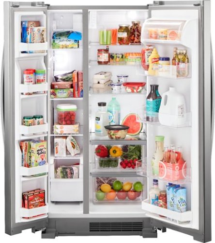 Whirlpool - 33 in. Wide 21.7 cu. ft. Side-by-Side Refrigerator - Monochromatic Stainless Steel
