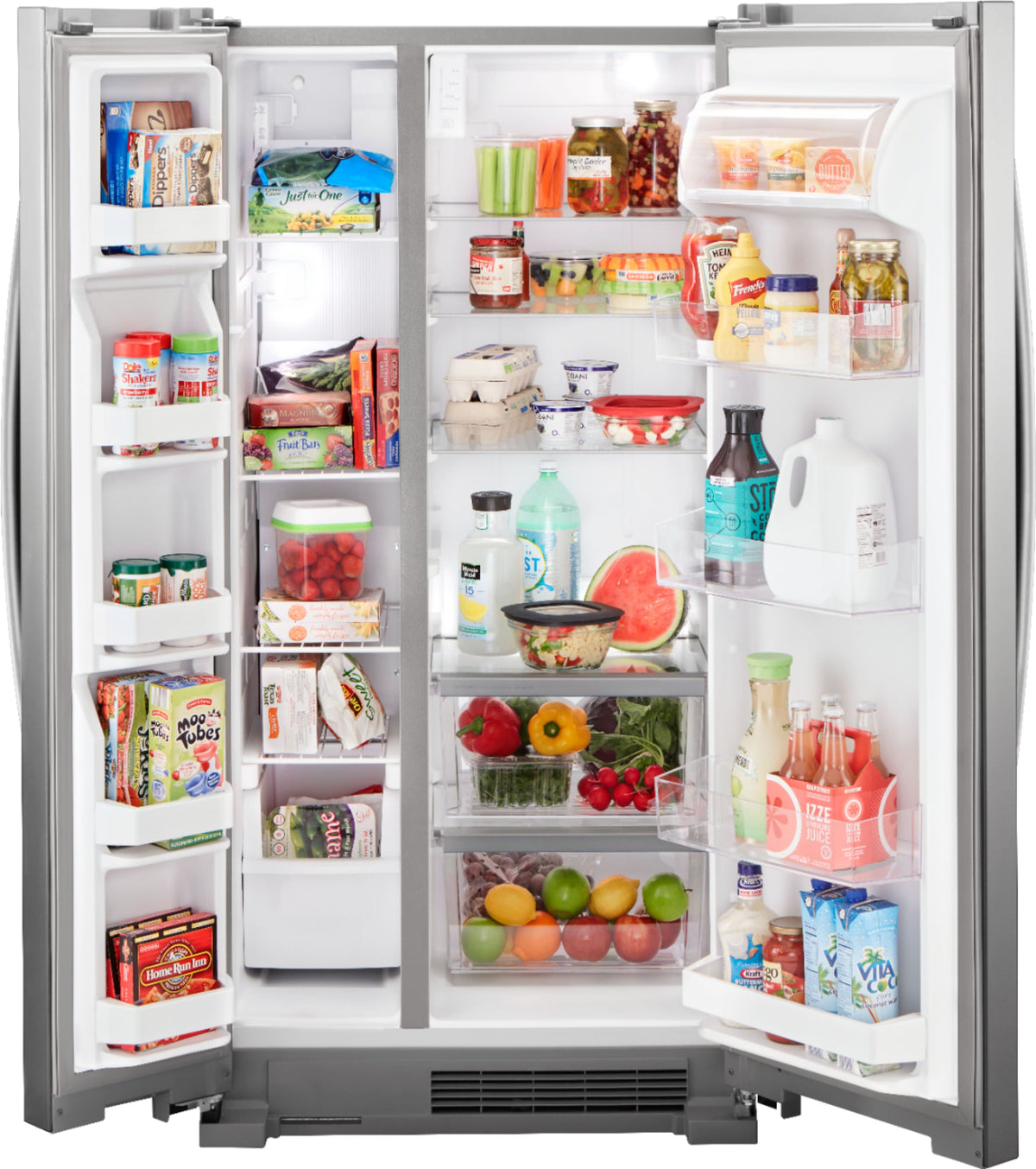 Whirlpool - 33 in. Wide 21.7 cu. ft. Side-by-Side Refrigerator - Monochromatic Stainless Steel