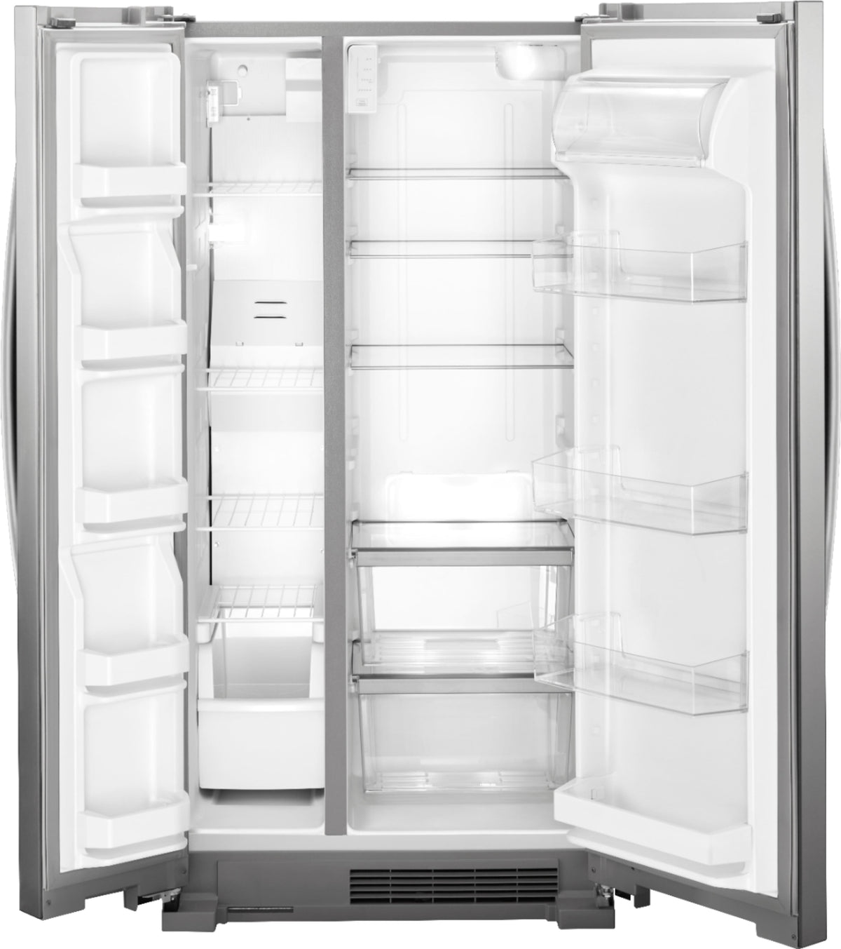 Whirlpool - 33 in. Wide 21.7 cu. ft. Side-by-Side Refrigerator - Monochromatic Stainless Steel