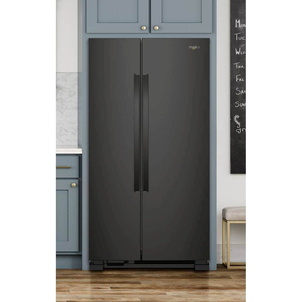 Whirlpool - 36 in. Wide 25.1 cu. ft. Side-by-Side Refrigerator - Black