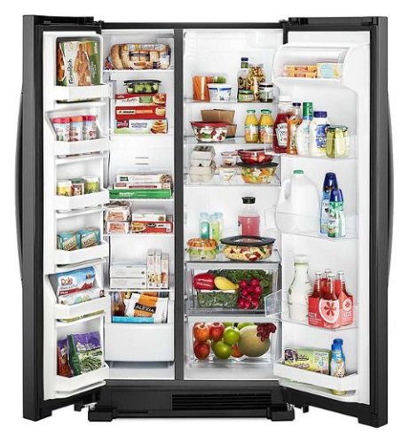 Whirlpool - 36 in. Wide 25.1 cu. ft. Side-by-Side Refrigerator - Black