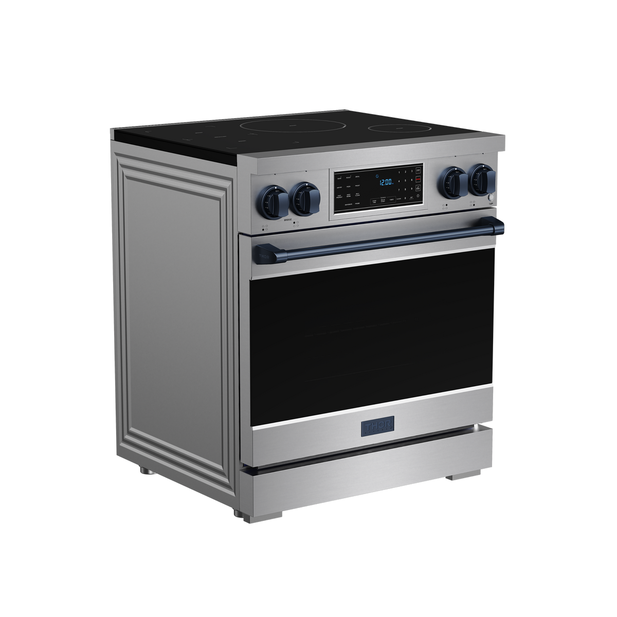 Gordon Ramsay Series by Thor Kitchen 4.8 Cu. Ft Freestanding Induction Range with Navy Blue Hardware - Stainless Steel
