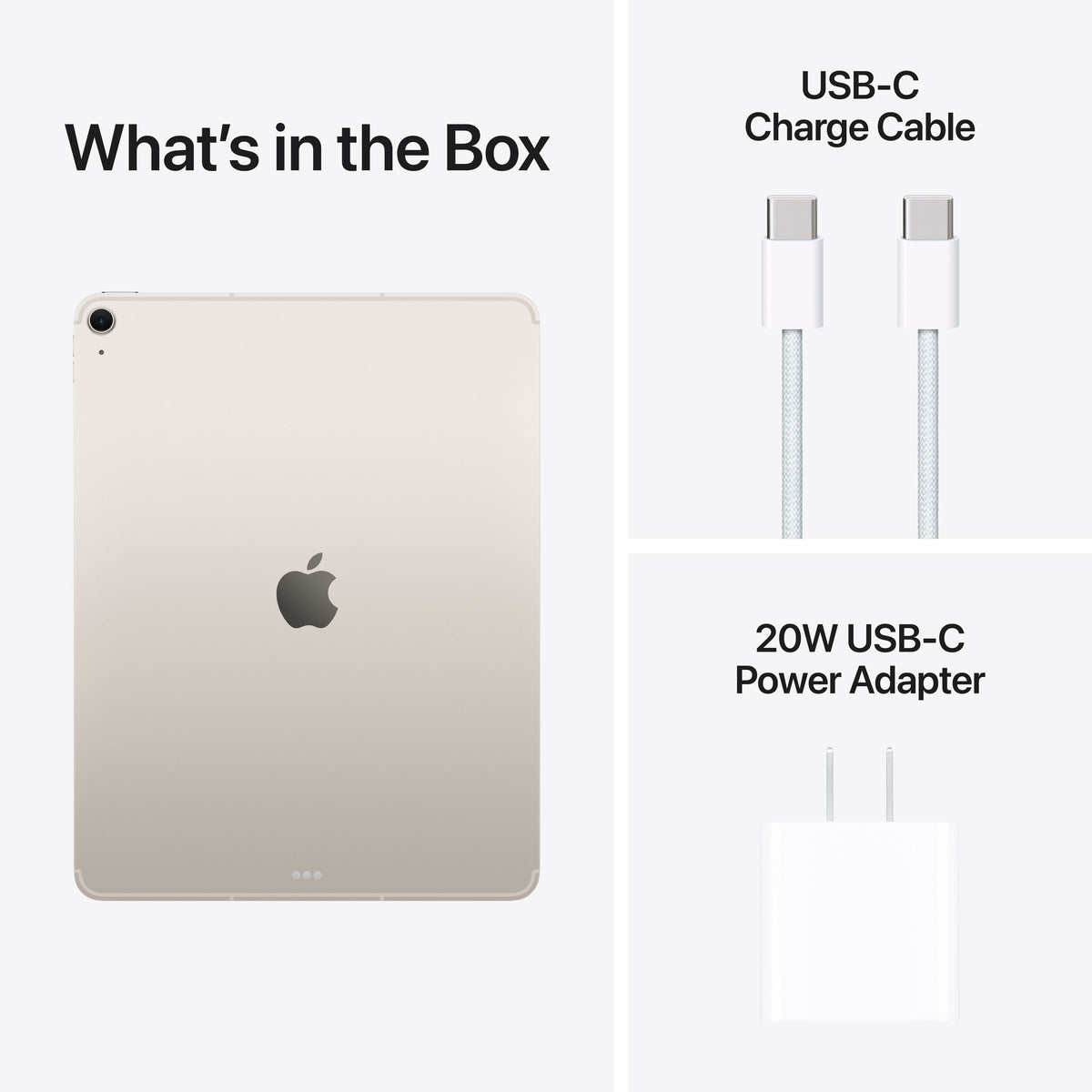 Apple - 13-inch iPad Air M3 chip Built for Apple Intelligence Wi-Fi + Cellular 512GB - Starlight (AT&T)