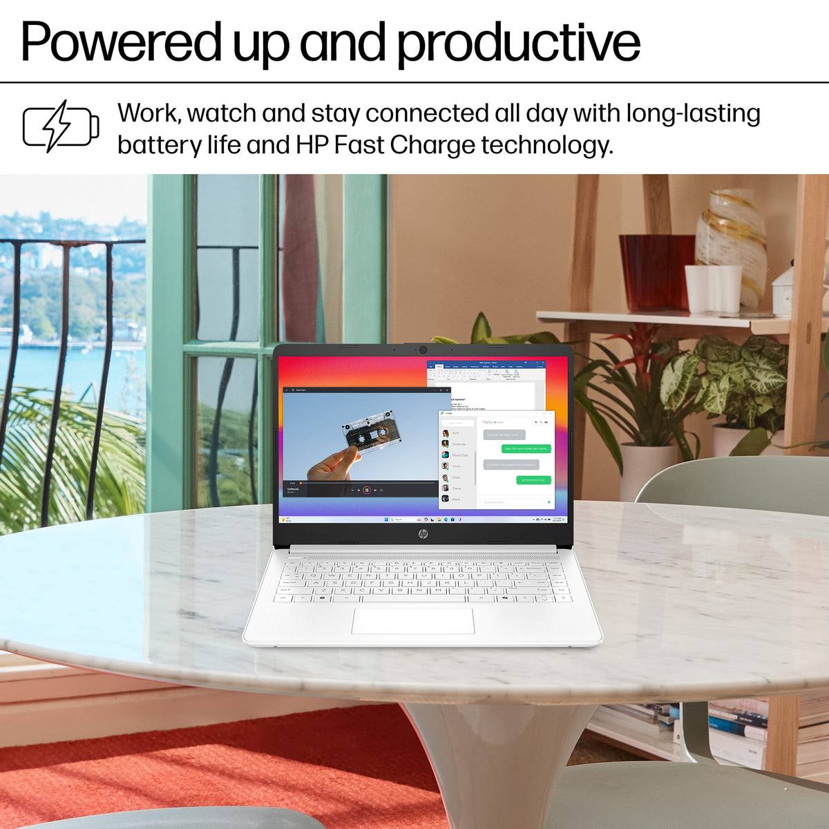 HP - 14" Laptop - Intel Celeron N4500 2021 - 4GB Memory - 64GB eMMC - Snowflake White