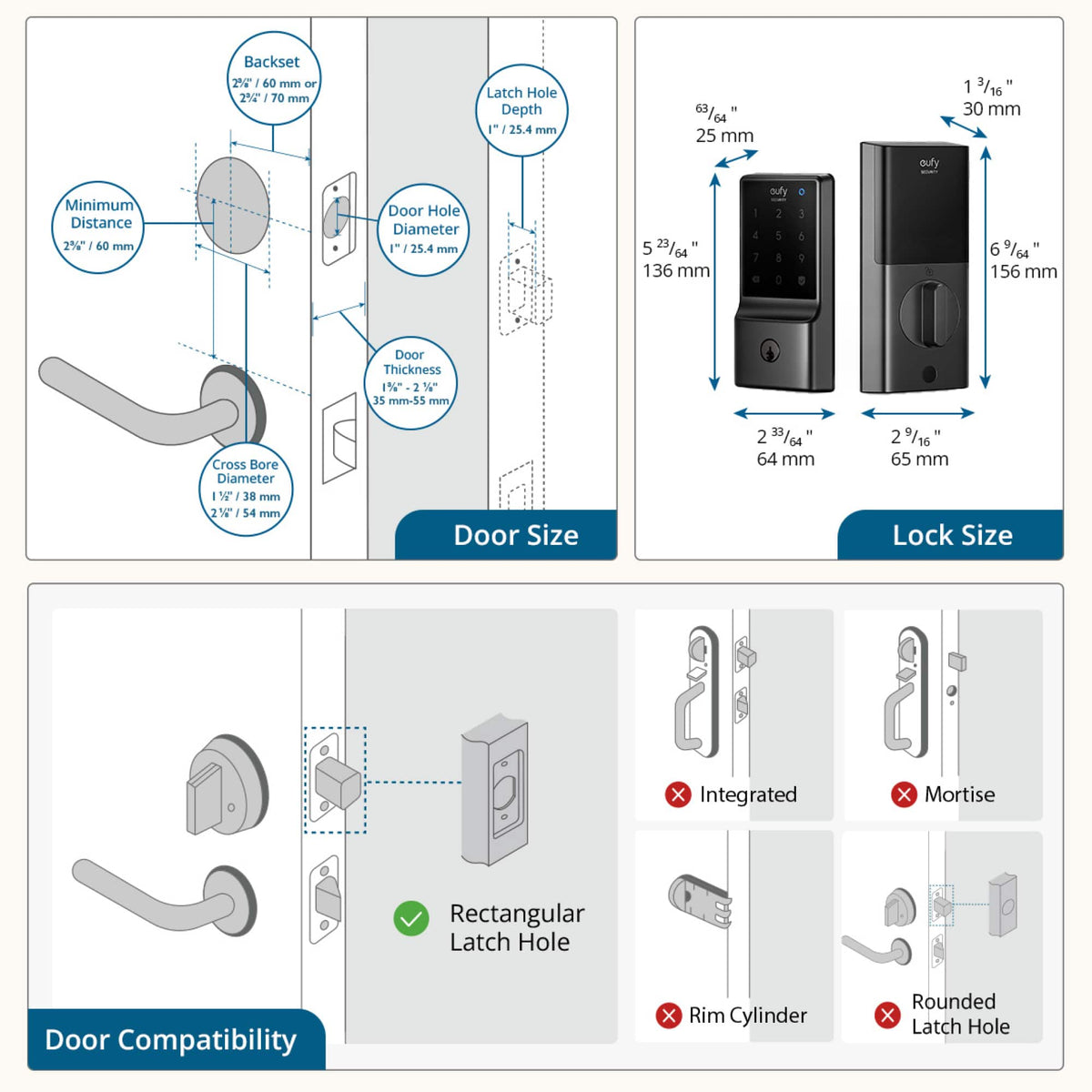 Smart Lock C210 WiFi Replacement Deadbolt Unlock with eufy App, Keypad, Smart Devices - Black
