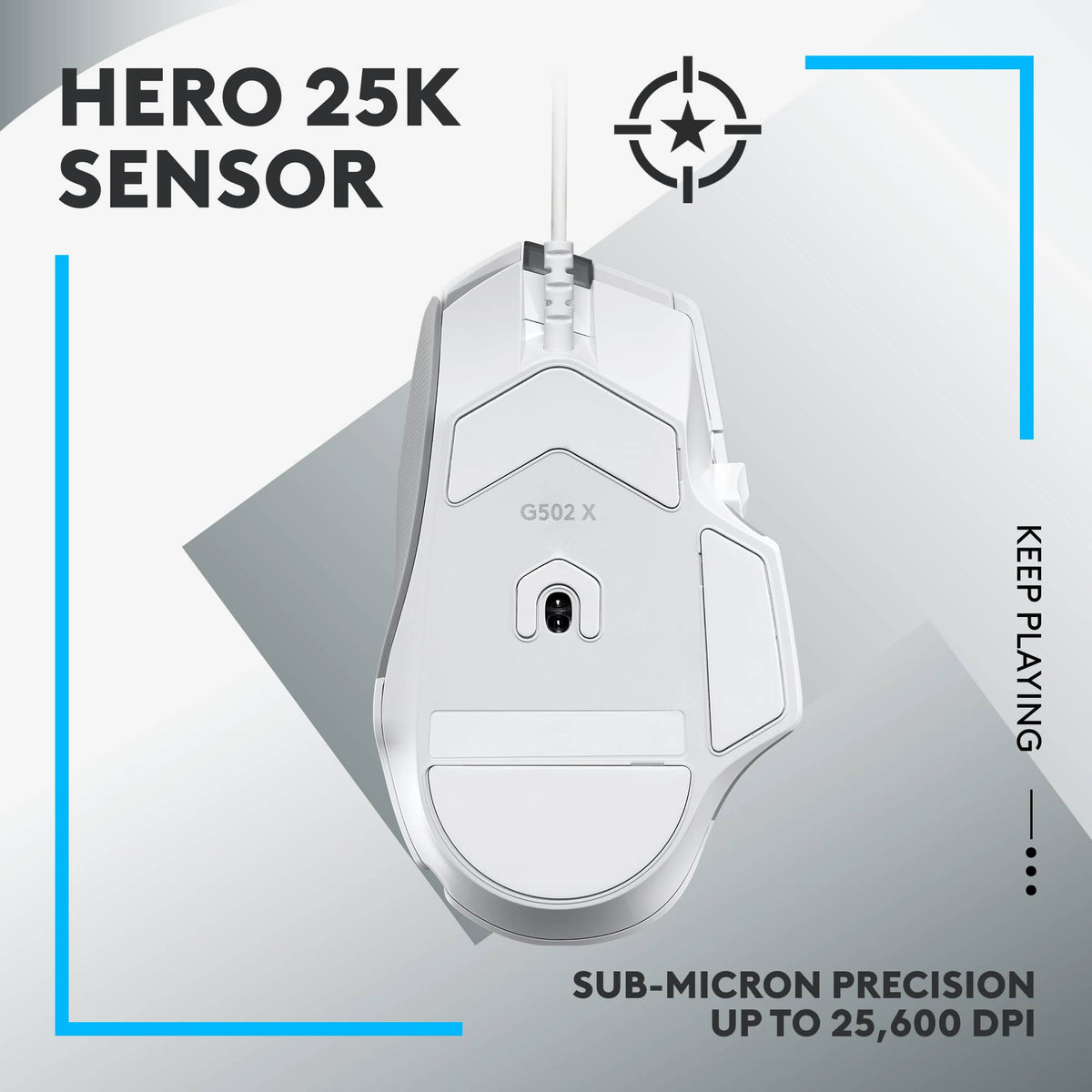 Logitech - G502 X Wired USB Optical Gaming Mouse with HERO 25K Sensor - Wired - White