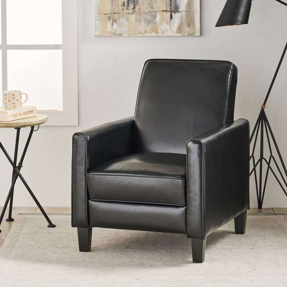 Sillón reclinable tapizado con respaldo retráctil para sala de estar