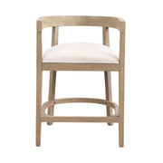 Modern Rubberwood Counter Stool Set With Upholstered Seats
