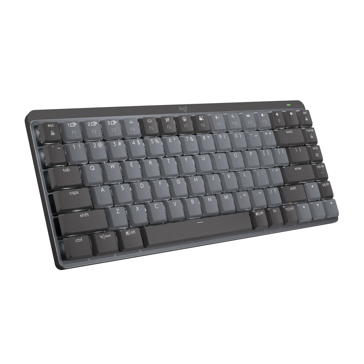 Logitech - MX Mechanical Mini Compact Wireless Mechanical Tactile Switch Keyboard for Windows/macOS with Backlit Keys - Graphite