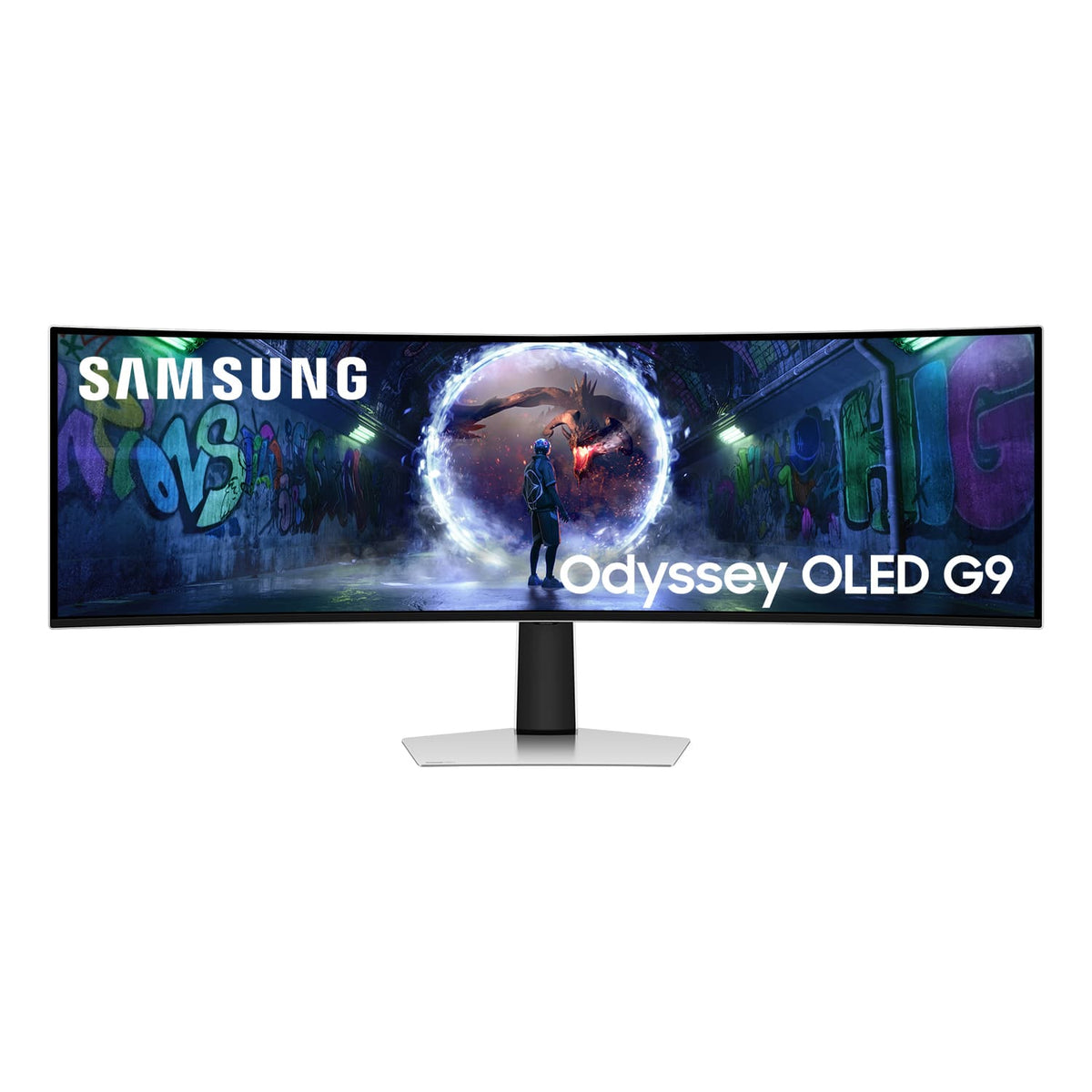 Samsung - 49" Odyssey OLED G9 (G93SD) Dual-QHD 240Hz 0.03ms G-Sync Compatible Curved Glare Free Gaming Monitor - Silver