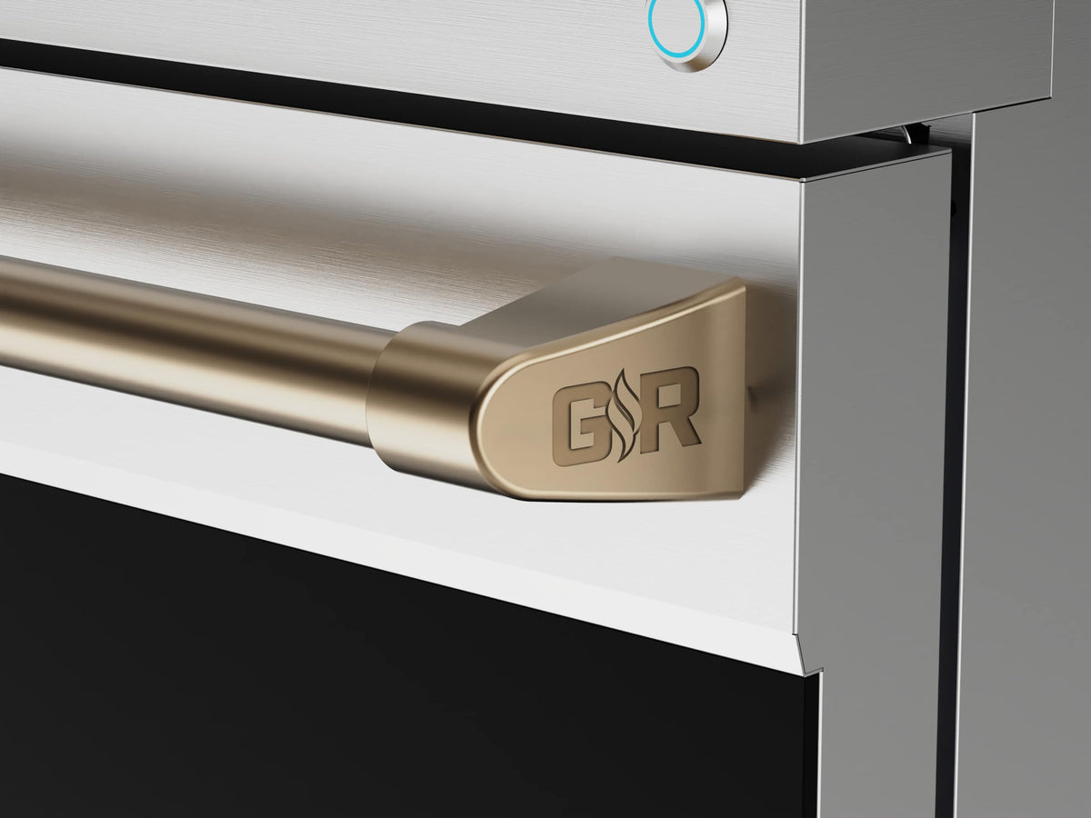 Gordon Ramsay Series by Thor Kitchen 4.8 Cu. Ft Freestanding Induction Range with Bronze Hardware - Stainless Steel