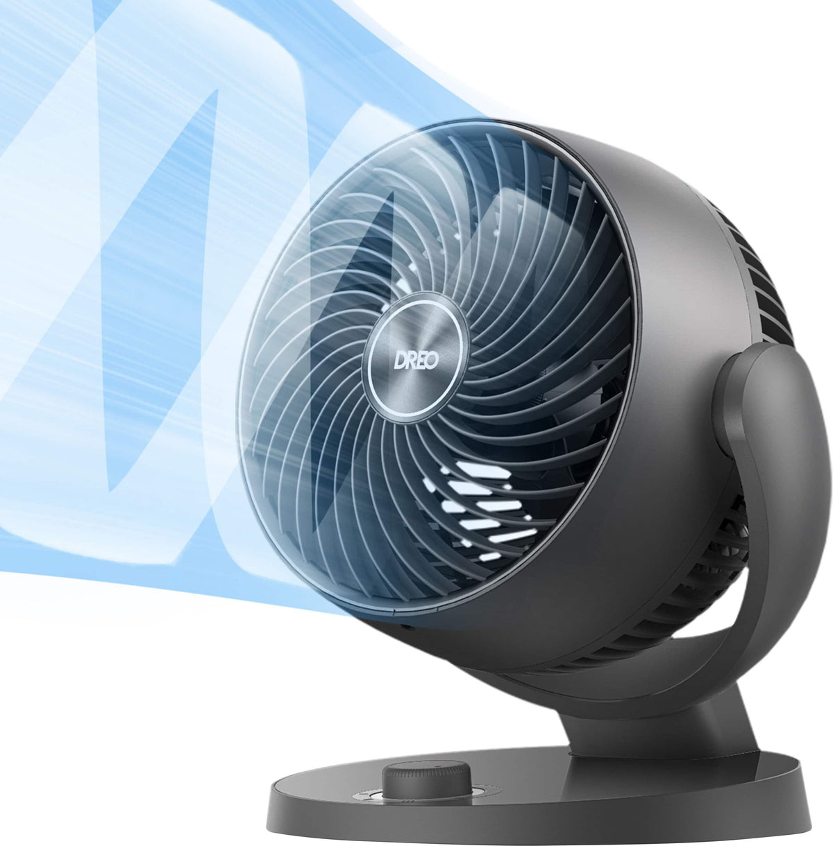 DREO - 70ft Powerful Airflow, 28db Quiet Table Air Circulator Fans for Whole Room, 120° Adjustable Tilt, 3 Speeds, CF409 - Gray
