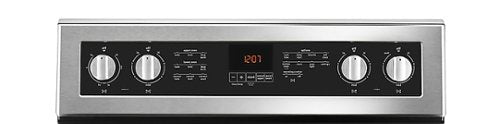 Maytag - 30 in. Wide 4 element 6.7 cu. ft. Self-Cleaning Freestanding Fingerprint Resistant Double Oven Electric Convection Range - Stainless Steel