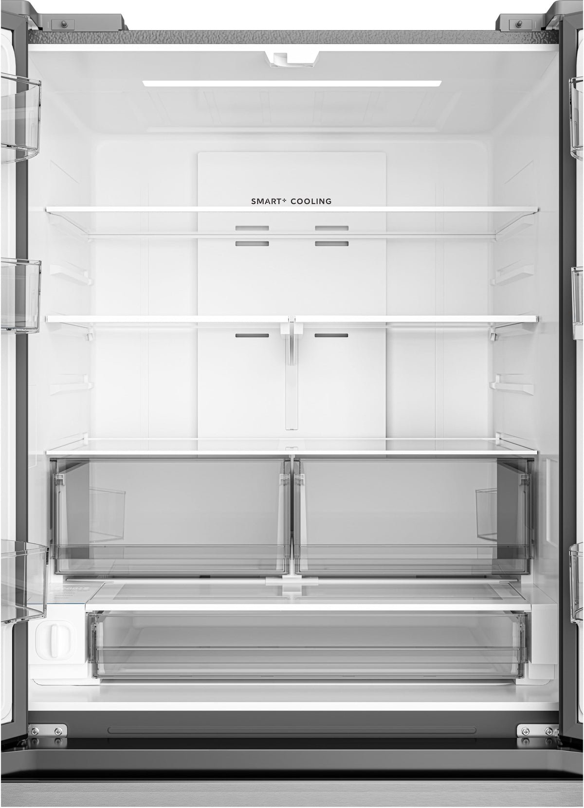 Midea - 33 in. Wide Counter-Depth PLUS 23 Cu. Ft. French Door Refrigerator + Water2Ways - Stainless Steel