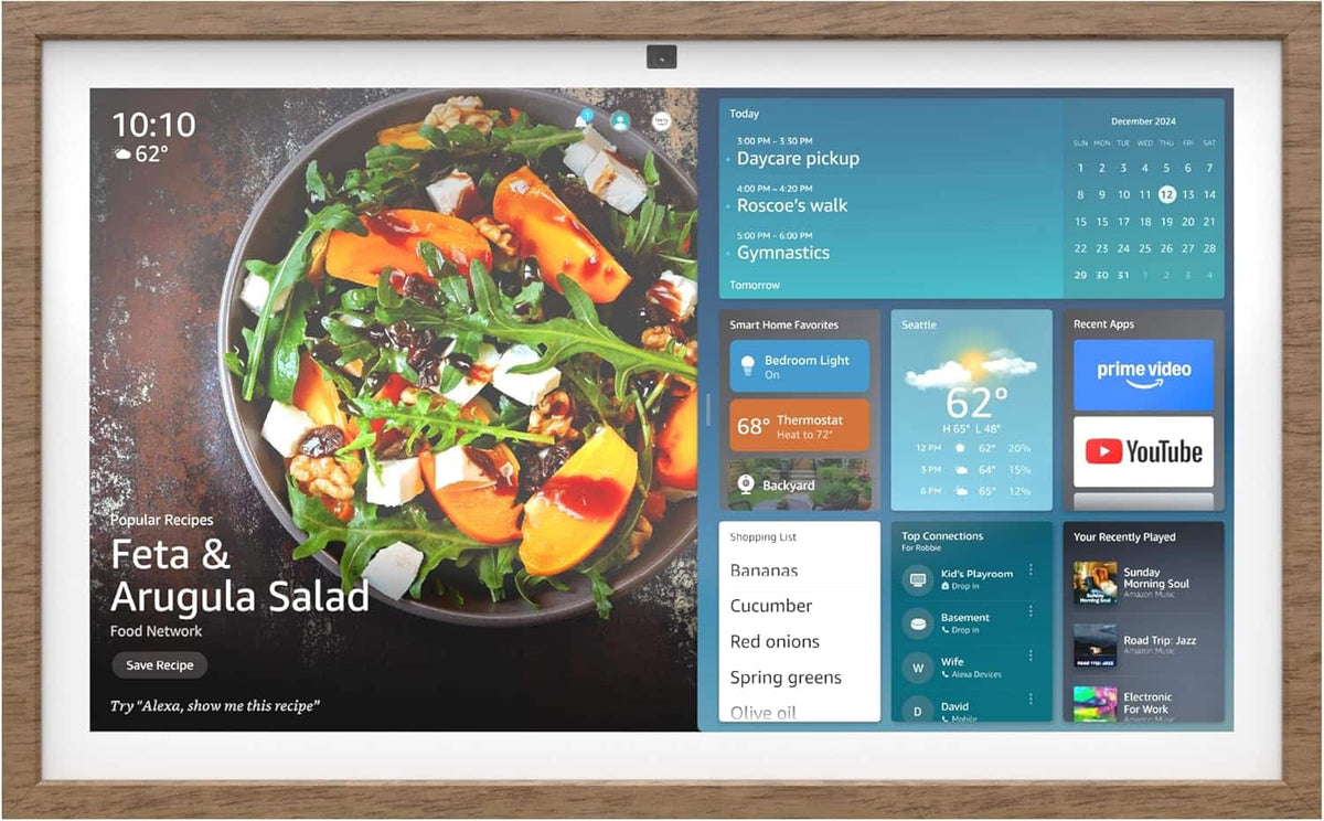 Amazon - Echo Show 15 Frame - Light wood