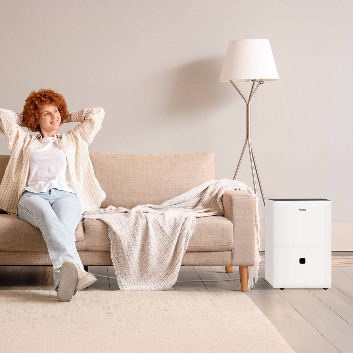 Whirlpool - 50 Pint 3000 Sq. Ft 14.8 quart Energy Star Certified Dehumidifier with Pump - White