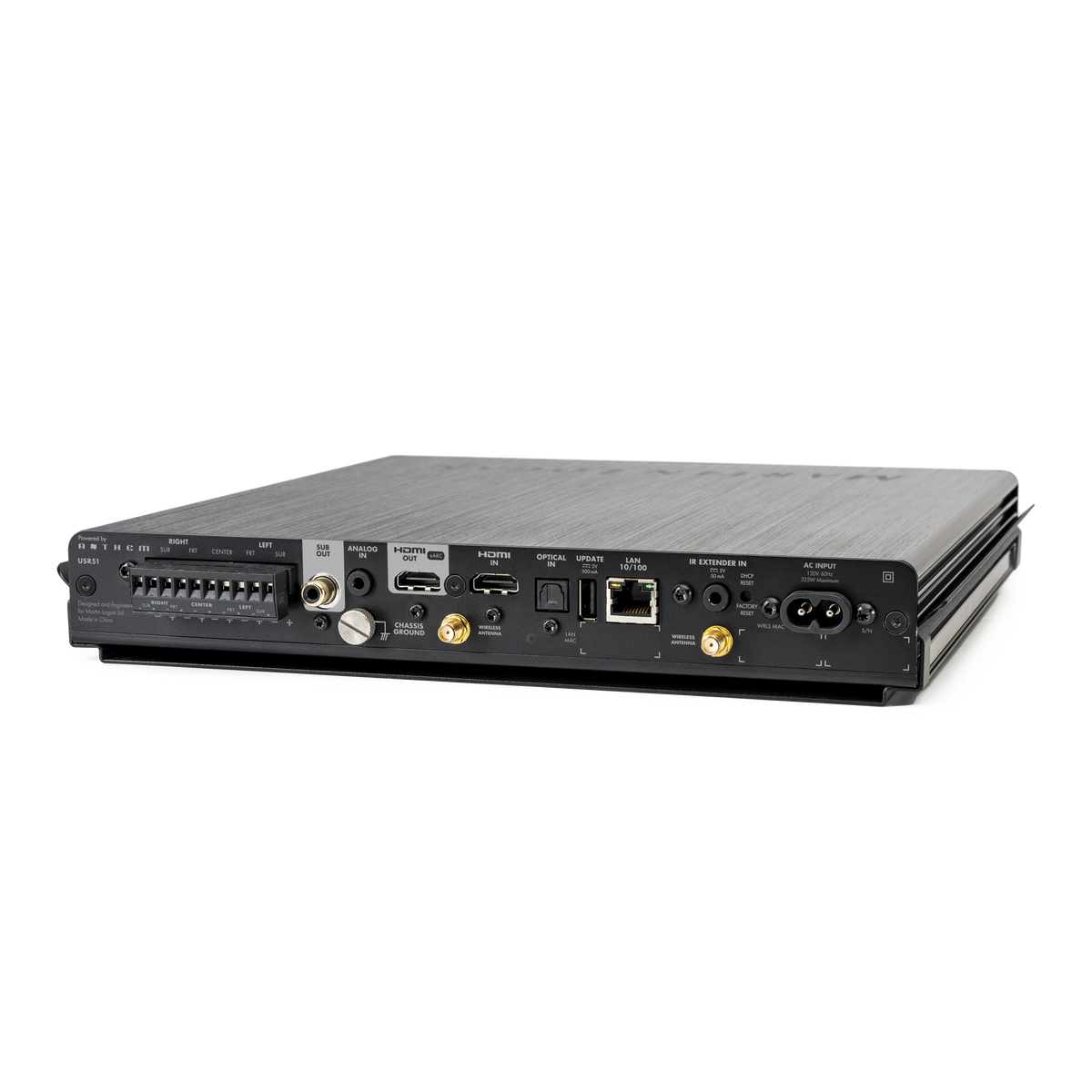 MartinLogan - USR51 Ultra-Slim 5.1 Wall-Mountable A/V Receiver, 50W Per Channel with eARC, Anthem Room Correction, Built-In Streaming - Black