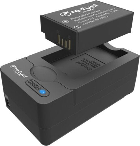 Digipower - Digital camera battery & charger kit, replacement for Canon LP-E17 battery and OEM charger - Black