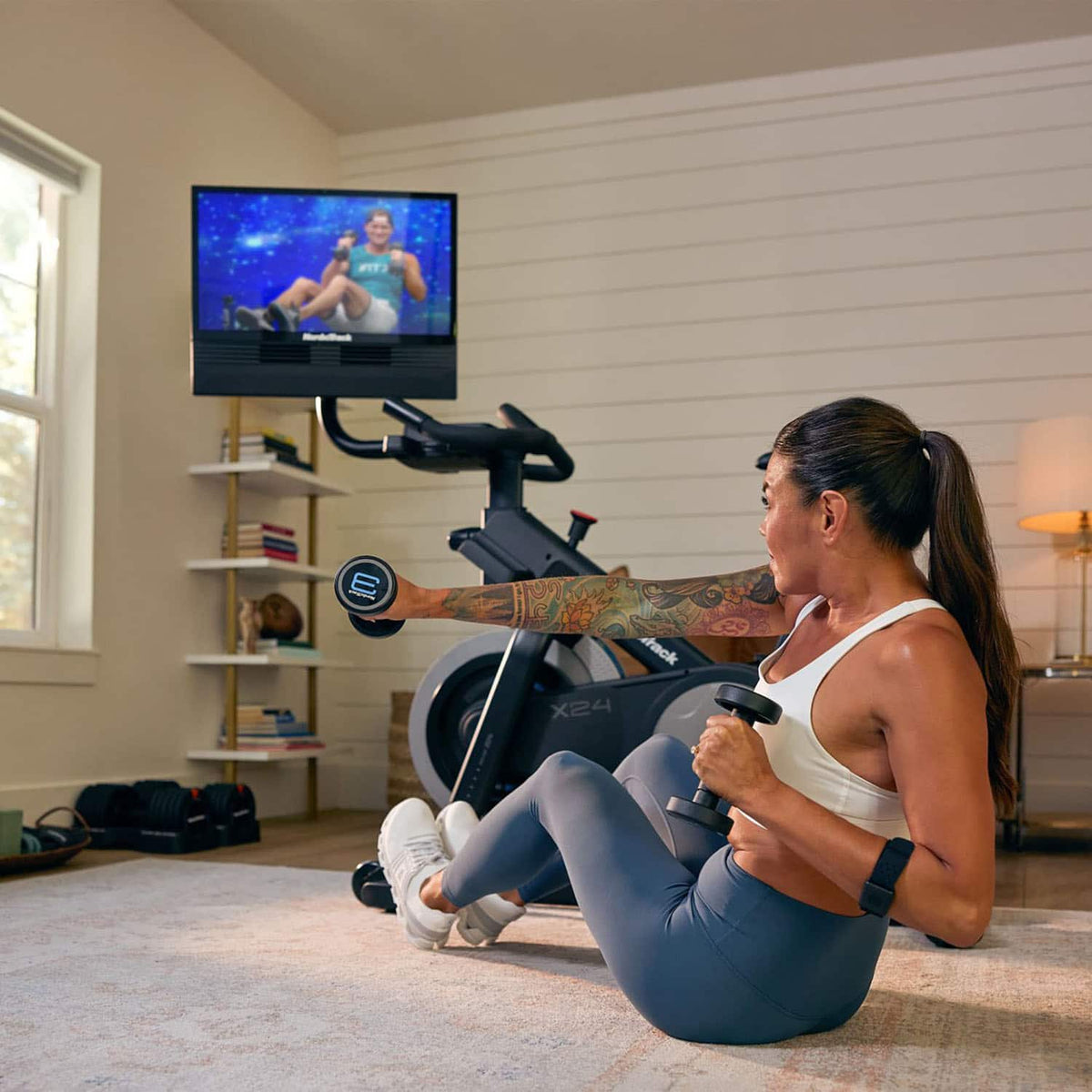 NordicTrack - X24 Bike with Pivoting 24" Touchscreen for a Best-In-Class Cycling Experience - Black