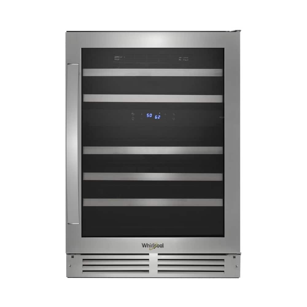 Whirlpool - 46-Bottle Wine Cooler - Stainless Steel