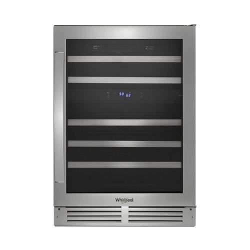 Whirlpool - 46-Bottle Wine Cooler - Stainless Steel