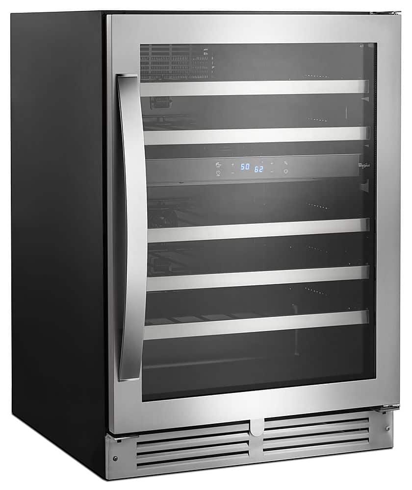 Whirlpool - 46-Bottle Wine Cooler - Stainless Steel