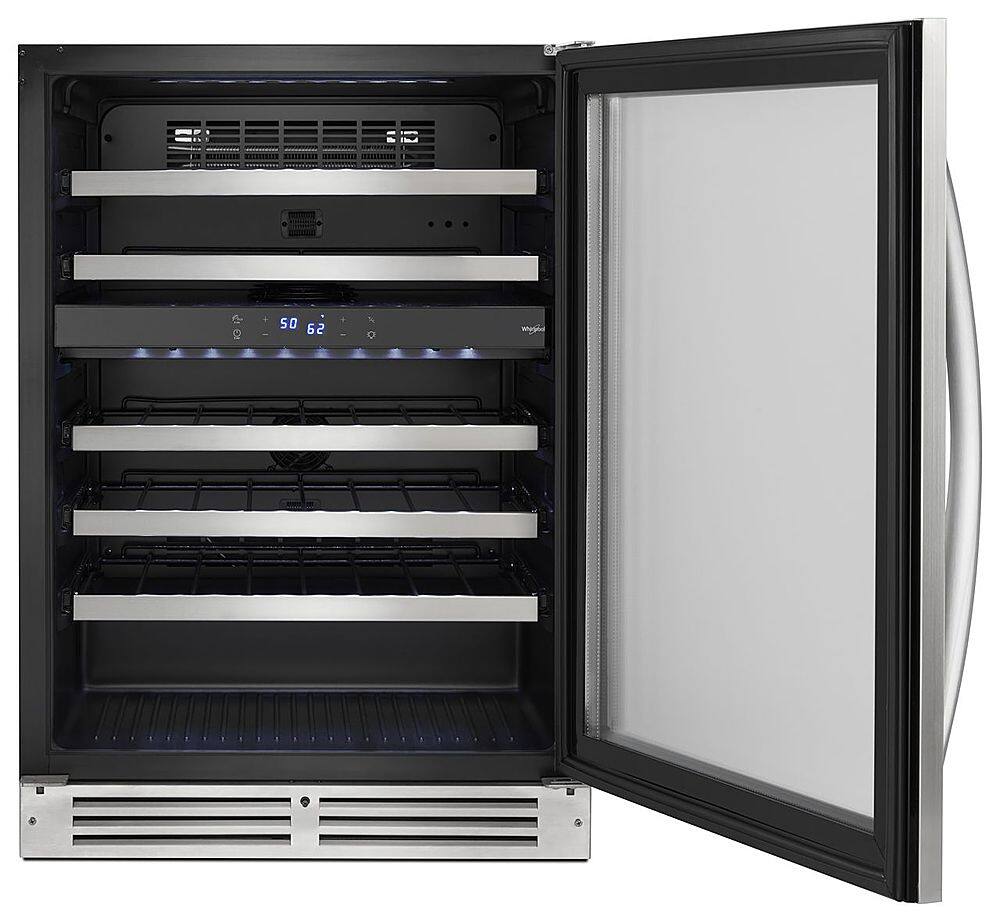 Whirlpool - 46-Bottle Wine Cooler - Stainless Steel